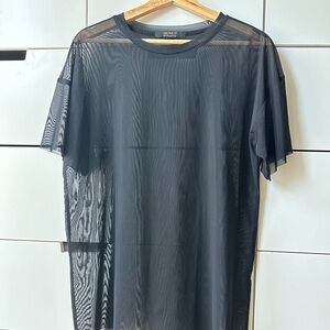 Oversized Mesh Black Top
